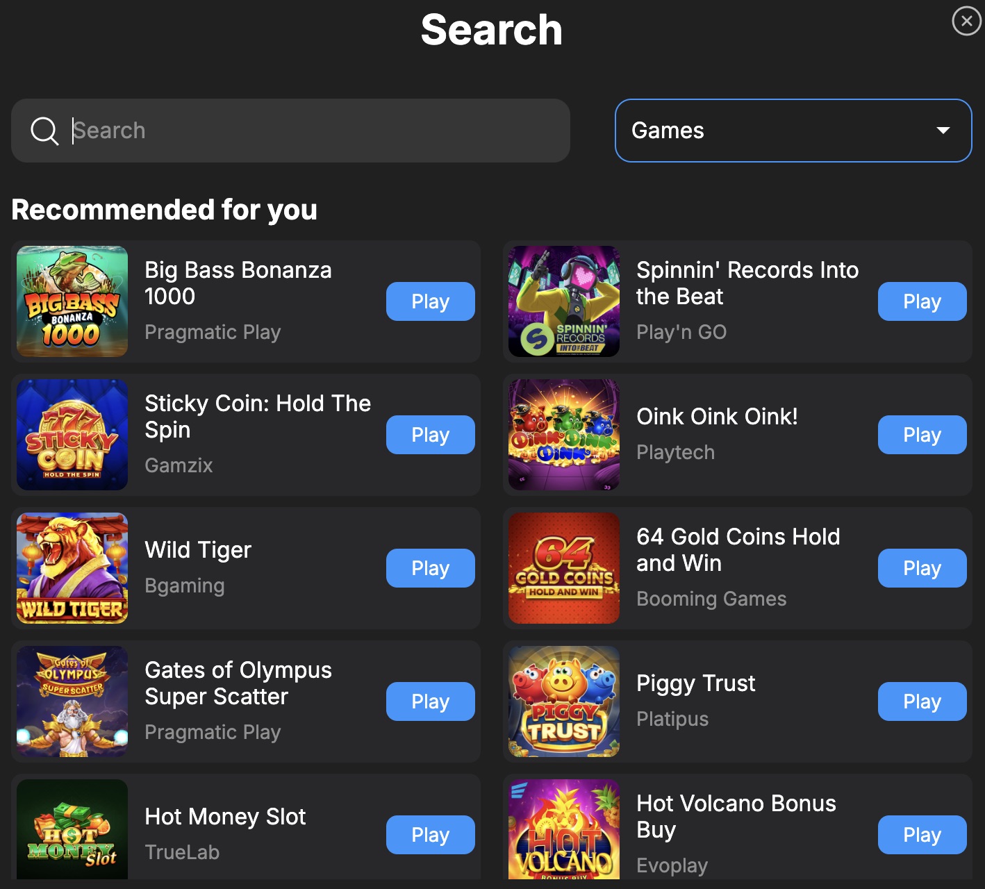 Need for Spin Casino How to Find Games