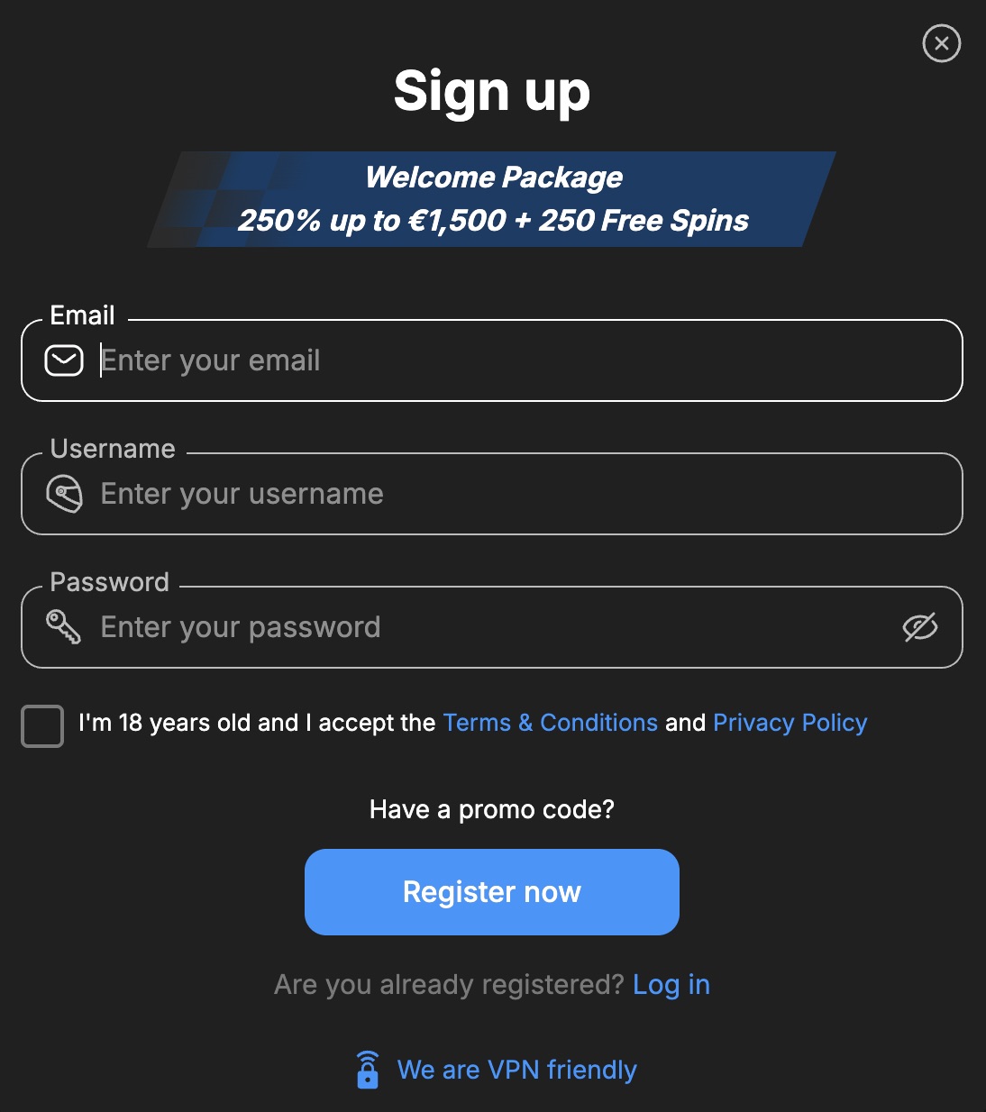Need for Spin Sign up
